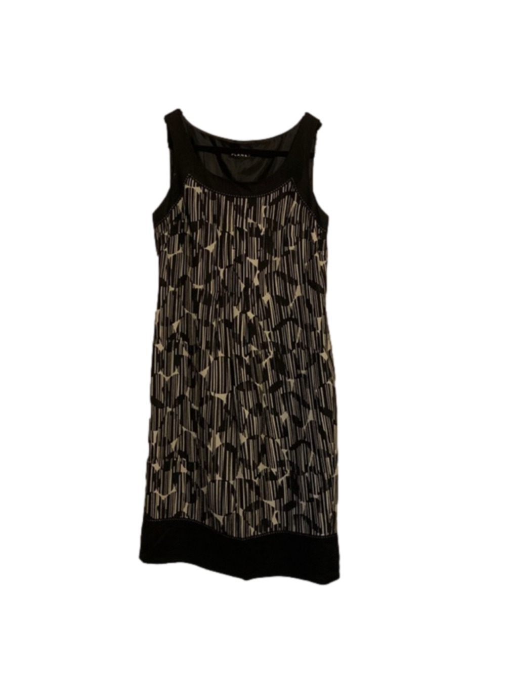 Planet Black and tan patterned tank style dress size 8